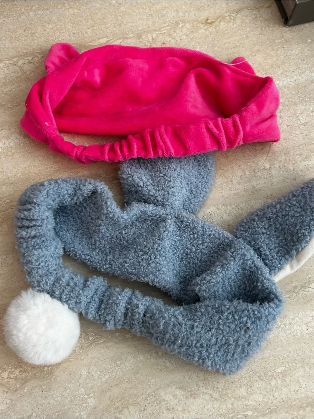 Kids Plush Bambi thumper Bunny Ear Headband with Pink Cat Ears